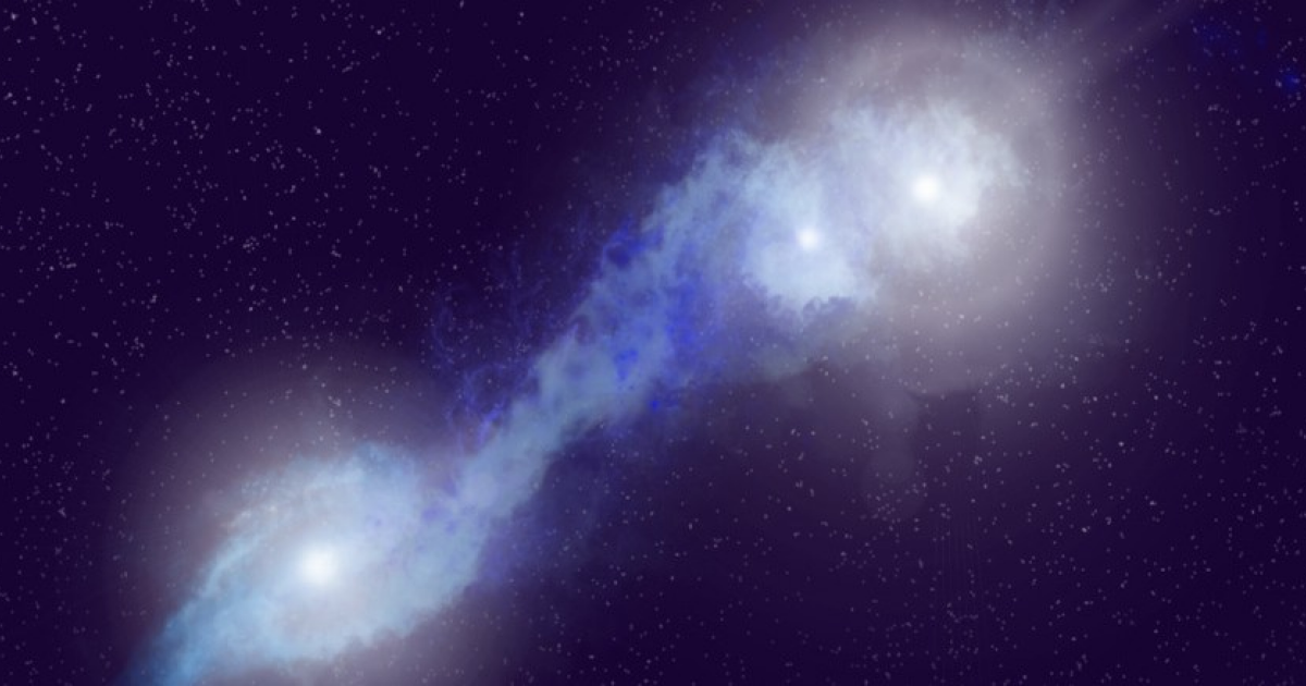 Астрономы впервые нашли трио сливающихся радиоярких галактических ядер