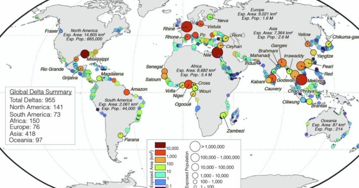 Треть крупных речных дельт мира уличили в быстром оседании