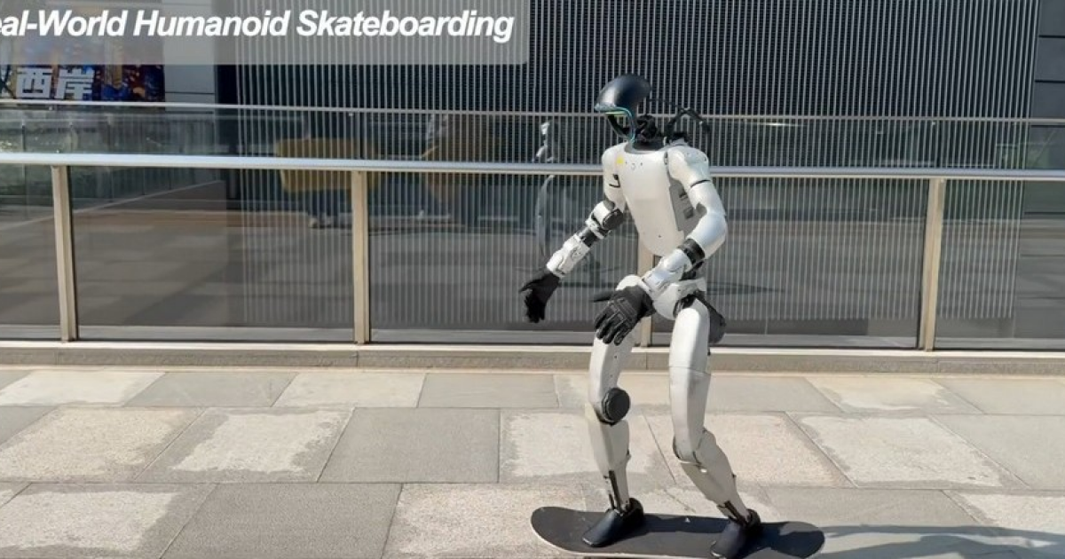 Андроид Unitree G1 научился кататься на скейтборде