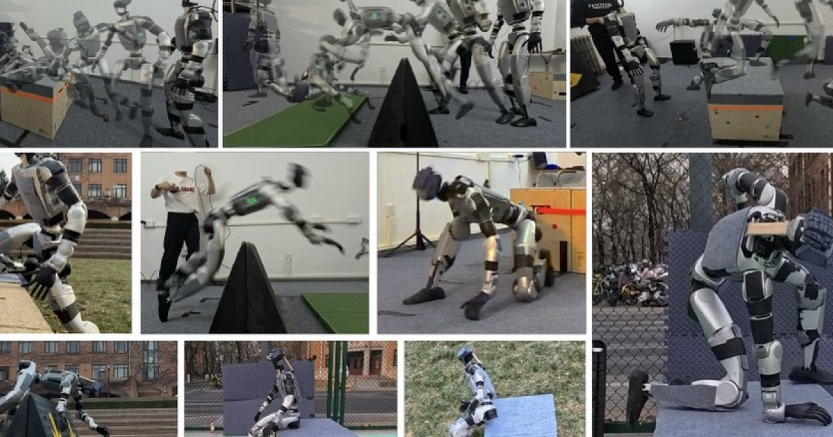 Андроид Unitree G1 выполнил прыжок через барьер с кульбитом